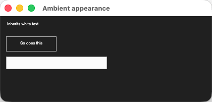 The ambient appearance example running on macOS