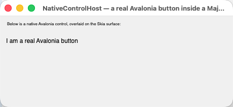 A native Avalonia button hosted inside a Majorsilence form